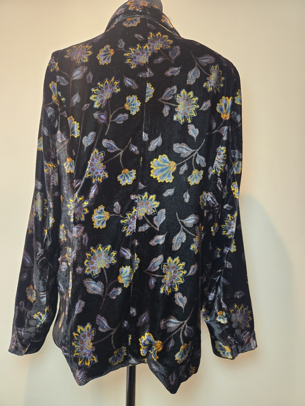 Rachel Zoe Blazer Women's Medium Velvet Flowers Retro Cottagecore Velour 90s Y2k - Picture 6 of 10